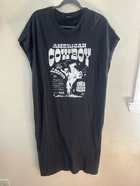Zutter USA Cowboy Western Side Slit Tshirt Dress Womens Size L